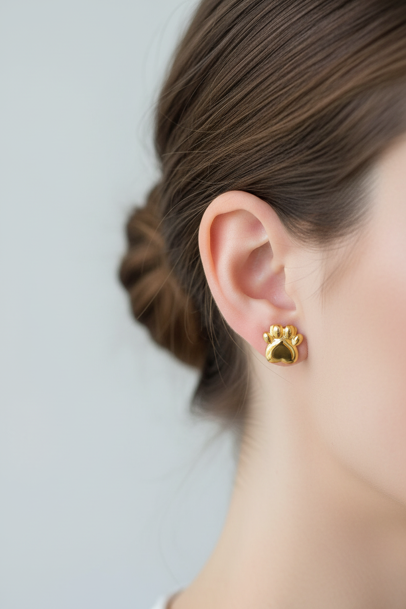 Cat paw earrings