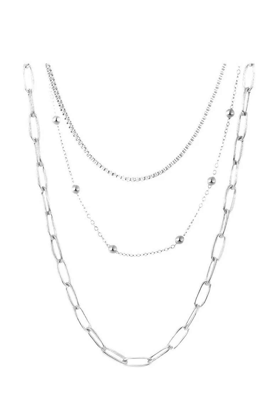 Stainless steel layering necklace