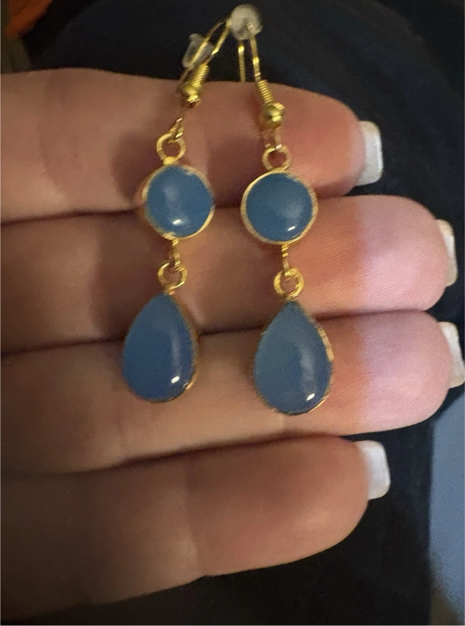 Handmade chalcedony earrings