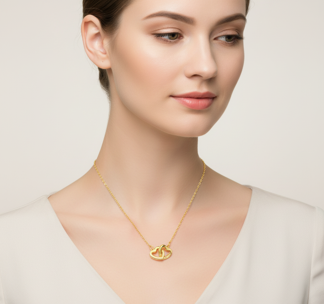 Double hearts necklace