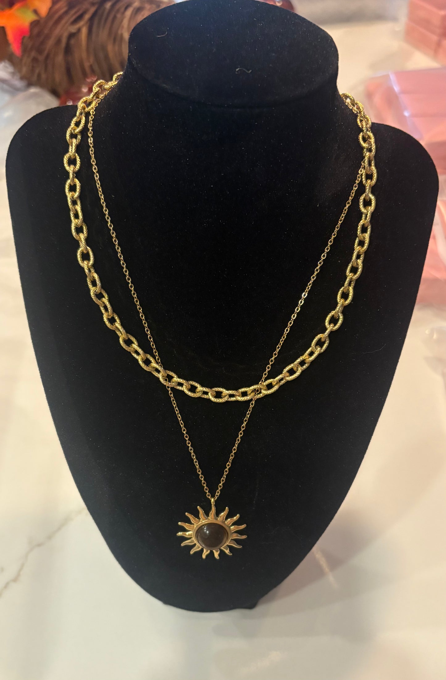 Sun layering necklace