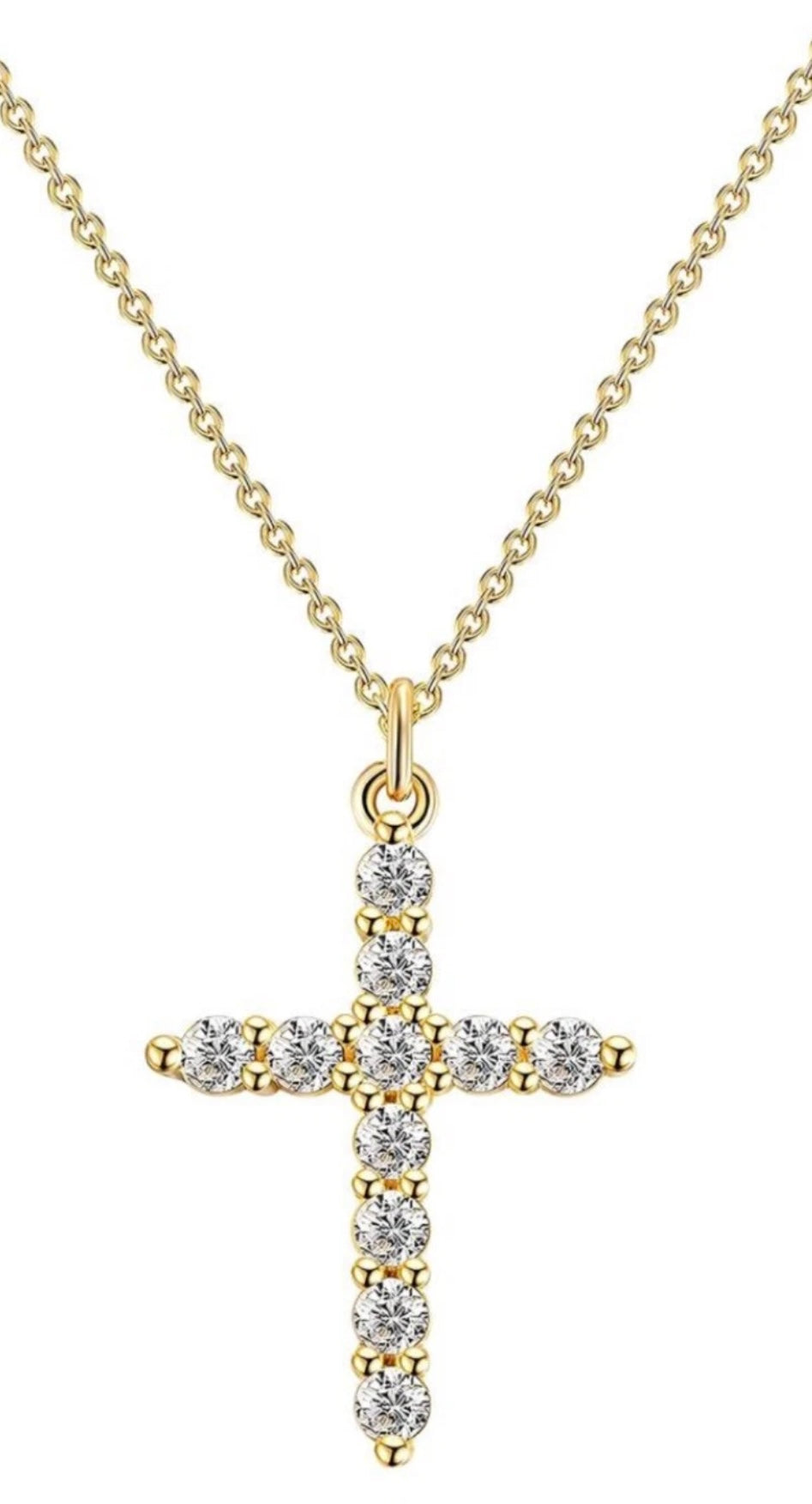 Cross necklace 18K gold plated