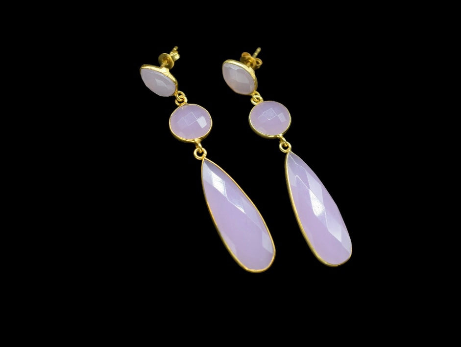 Rose Quartz Dangle Earrings