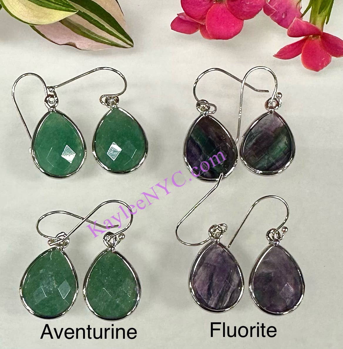 Crystal Sterling Silver Dangling Earring