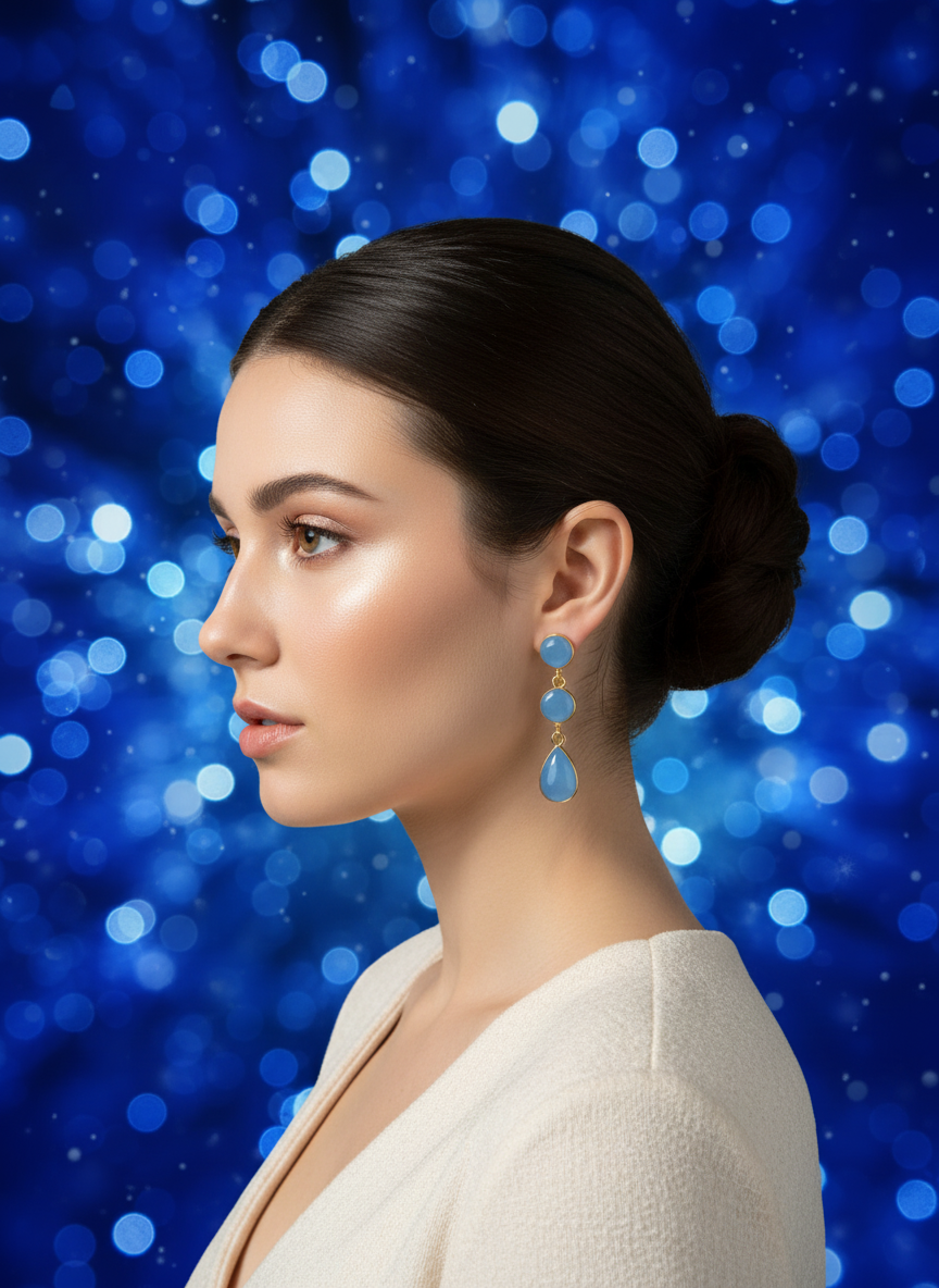 Handmade chalcedony earrings