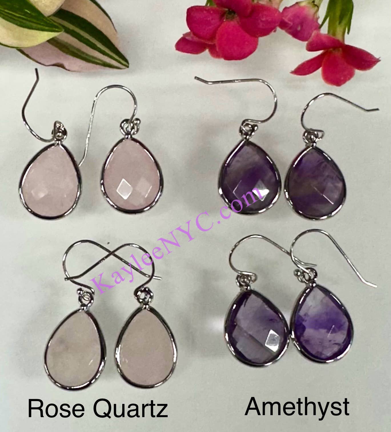 Crystal Sterling Silver Dangling Earring