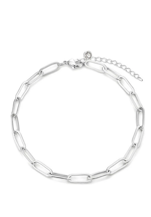 Paper clip stainless steel bracelet 7 inches + 5 inches
