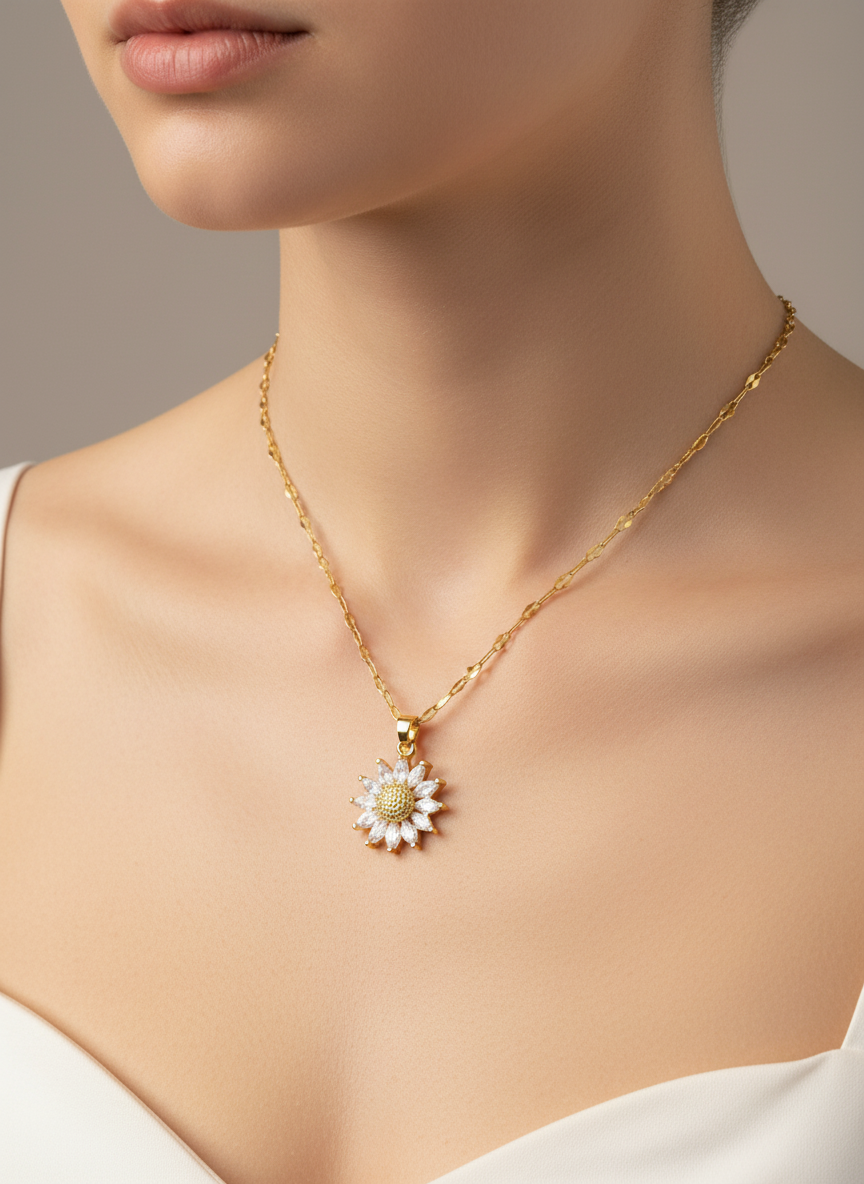Flower 18K gold necklace