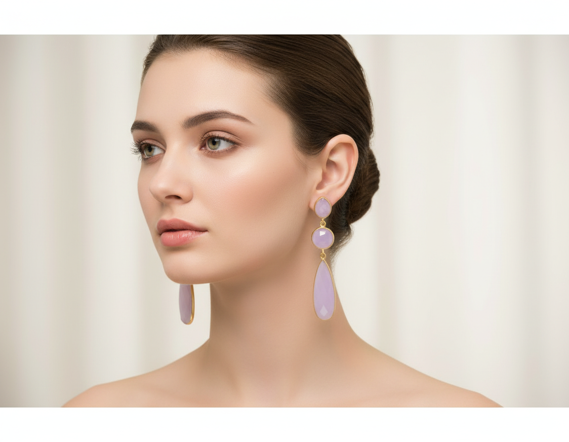 Rose Quartz Dangle Earrings