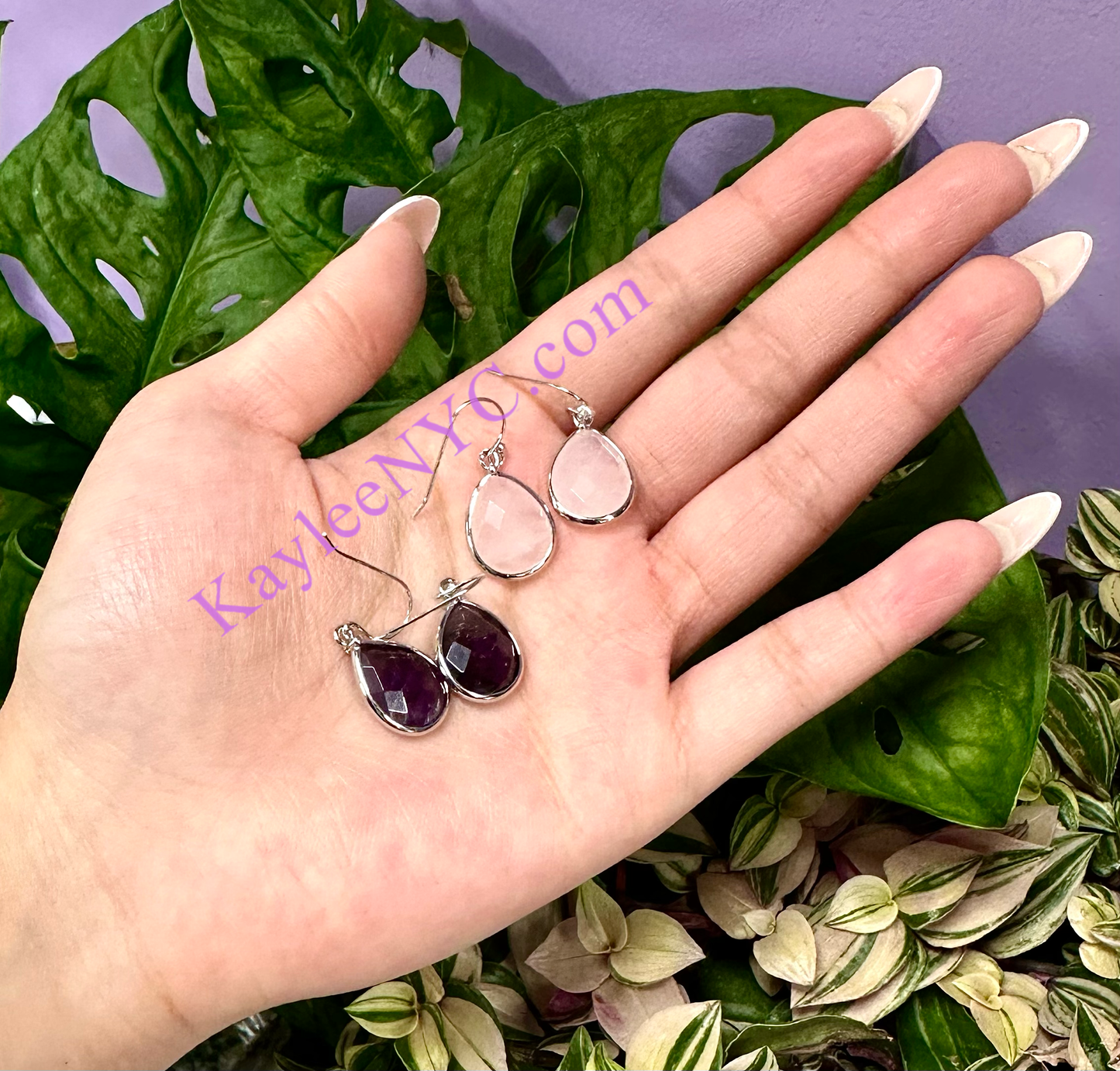 Crystal Sterling Silver Dangling Earring