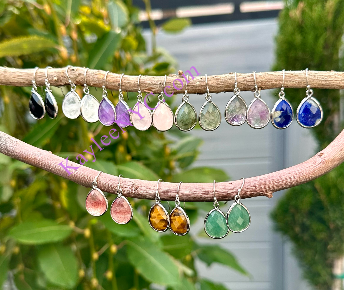 Crystal Sterling Silver Dangling Earring