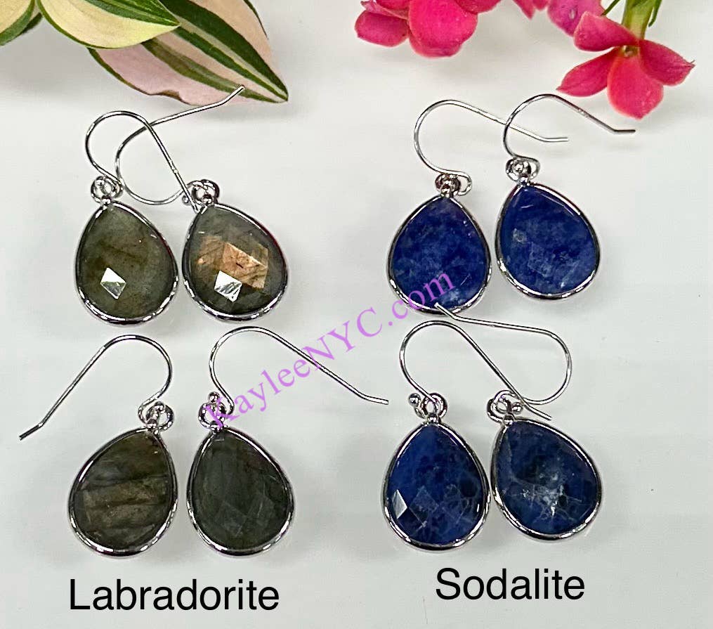 Crystal Sterling Silver Dangling Earring